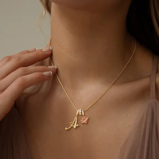 Love Alphabets Golden Necklace