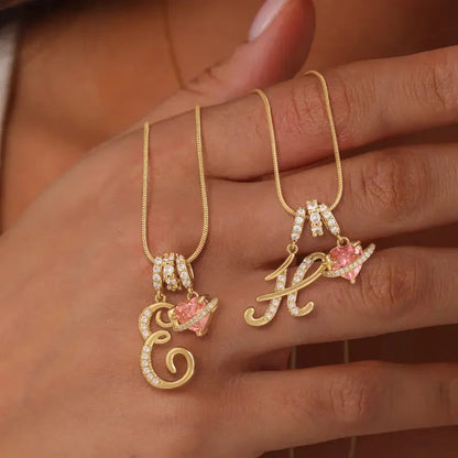 Love Alphabets Golden Necklace