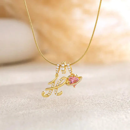 Love Alphabets Golden Necklace