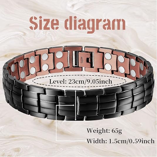 Ultra Strength Pure Copper Magnetic Therapy Bracelet (President)
