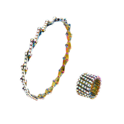 2-In-1 Adjustable Brass Magic Bracelet & Ring