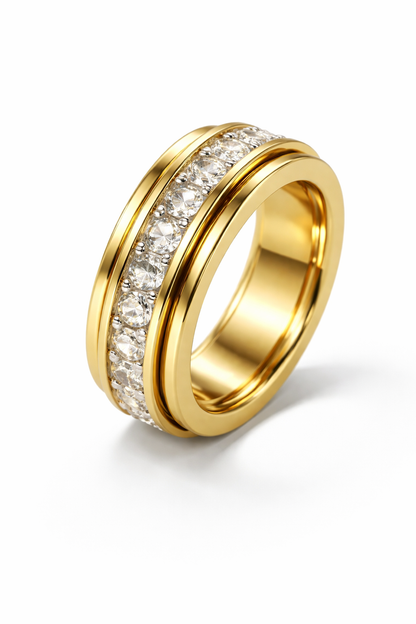 Cubic Zirconia Spinner Ring 2 Pack