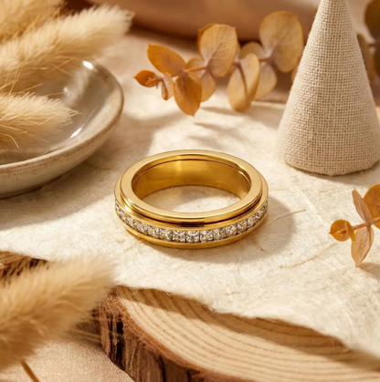 Cubic Zirconia Spinner Ring 2 Pack