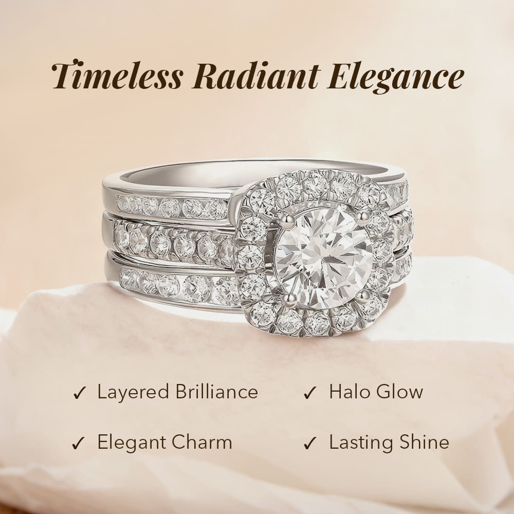 Cubic Zirconia Three-Row Eternity Ring