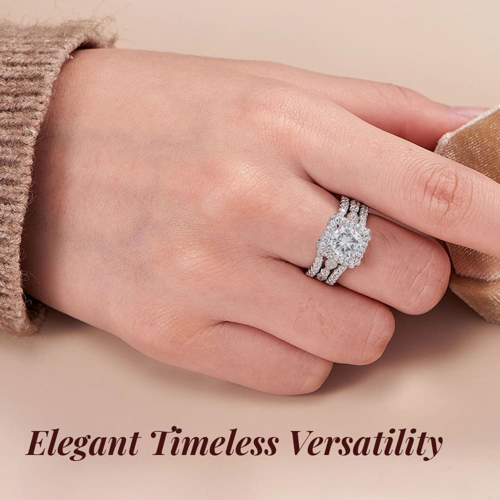 Cubic Zirconia Three-Row Eternity Ring