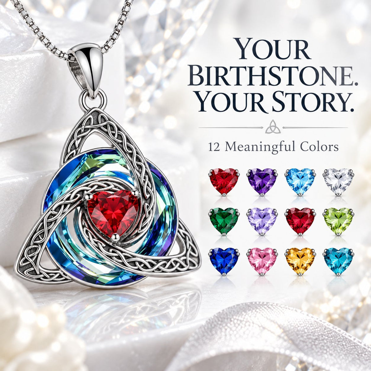 Celtic Knot Birthstone Necklace for Personalized Pet-Lover Gifts