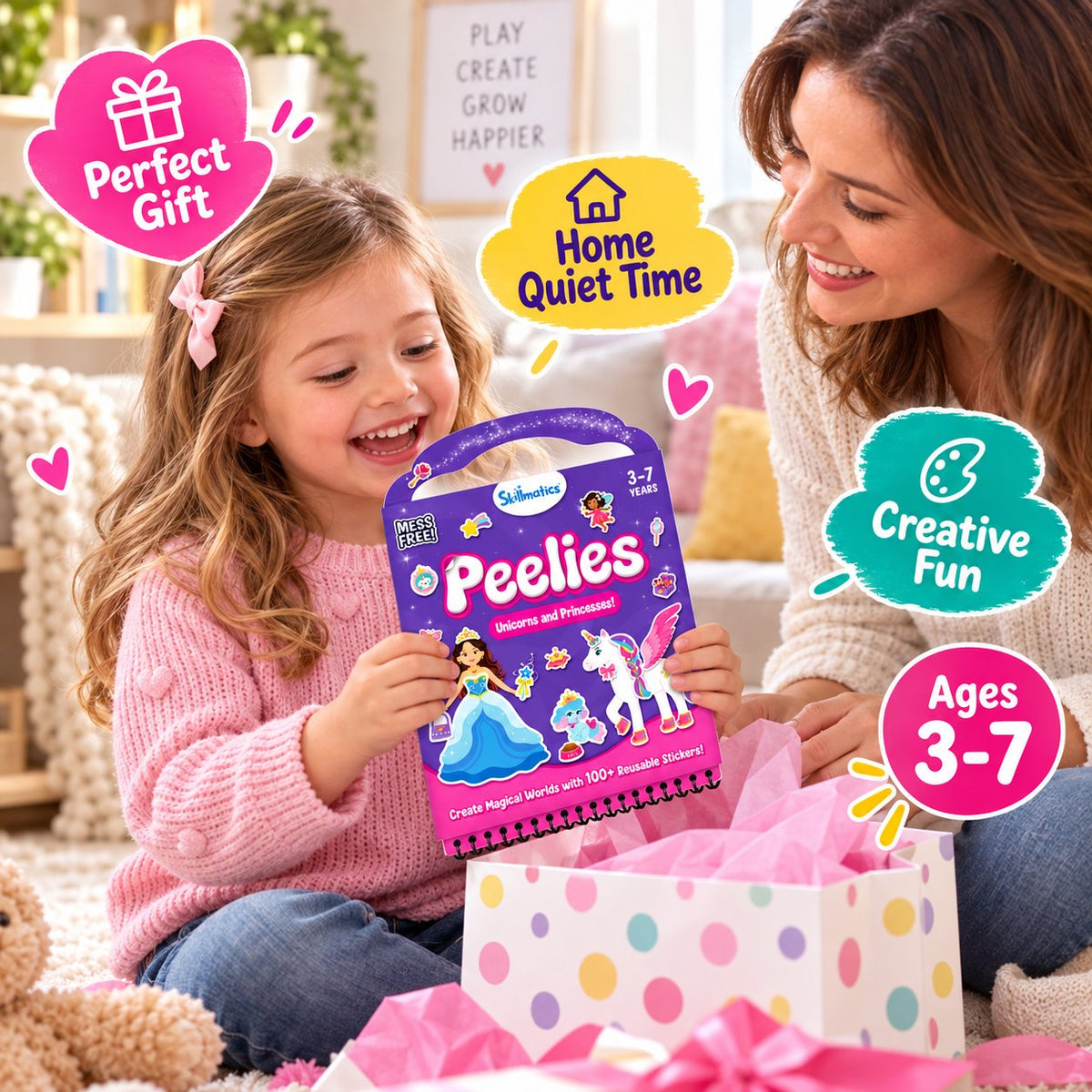 Reusable Sticker Activity Book with 100+ Stickers for Creative Play