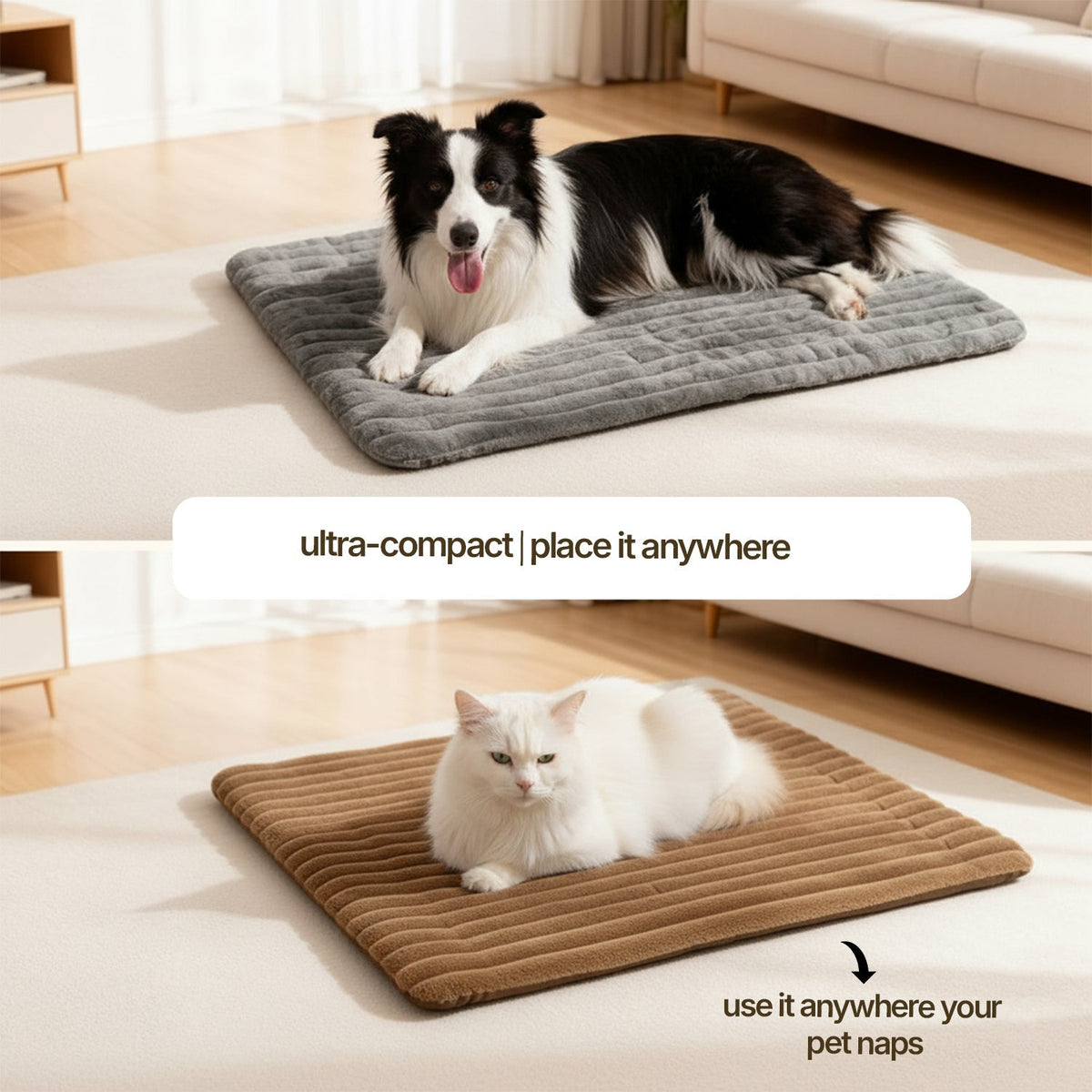 Soft Plush Pet Mat in Two Sizes and Three Colors