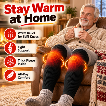 Plush-Lined Long Knee Warmers in Black or Gray