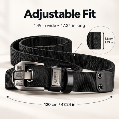 Holeless Canvas Belt with Metal Buckle for Everyday Wear
