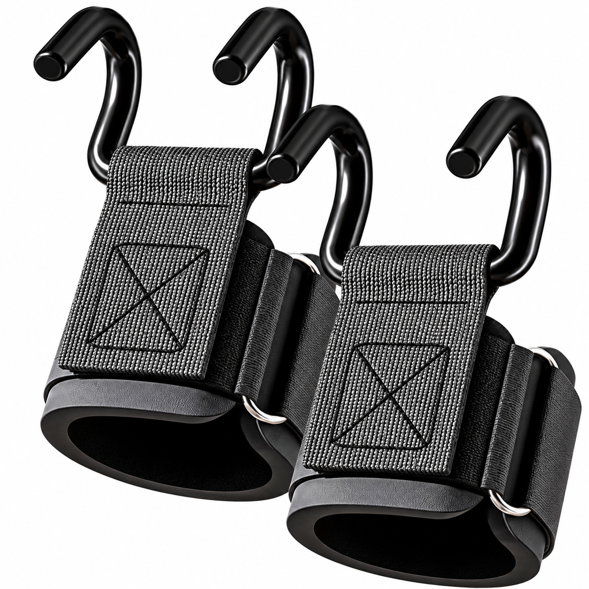 Padded Wrist Lifting Hooks for Pull Exercises, Pair