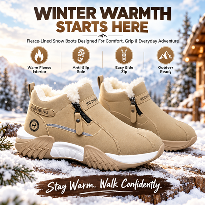 Fleece-Lined Side-Zip Winter Ankle Boots