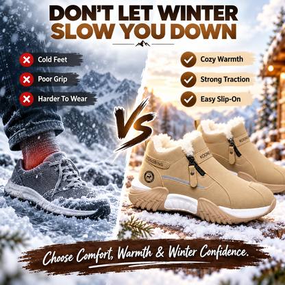 Fleece-Lined Side-Zip Winter Ankle Boots