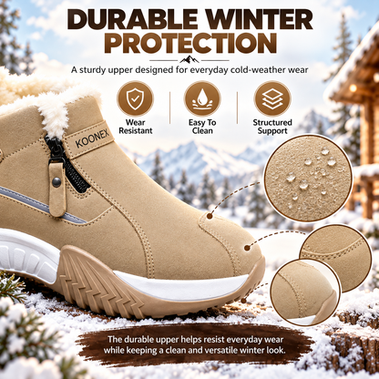 Fleece-Lined Side-Zip Winter Ankle Boots