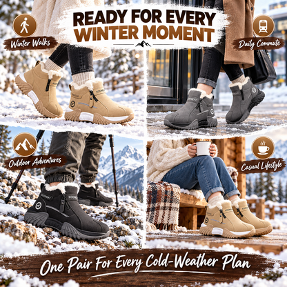 Fleece-Lined Side-Zip Winter Ankle Boots