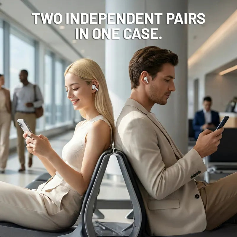 Q10 Dual-Style Bluetooth Earbuds with In-Ear and Clip-On Pairs