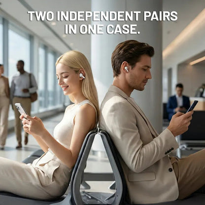 Q10 Dual-Style Bluetooth Earbuds with In-Ear and Clip-On Pairs