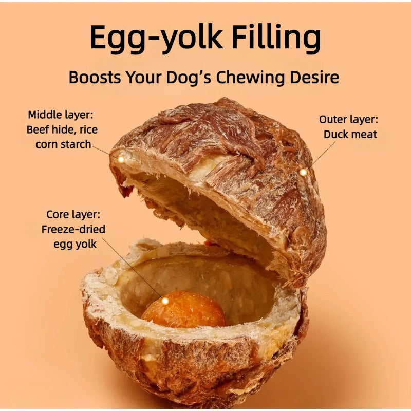 Duck Jerky Chew Balls with Egg-Yolk Filling, 2-Pack