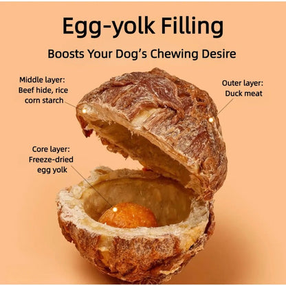 Duck Jerky Chew Balls with Egg-Yolk Filling, 2-Pack