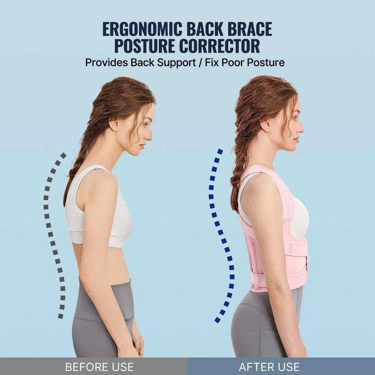 Adjustable Cross-Strap Back Support for Posture Awareness