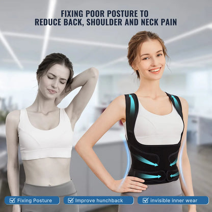 Adjustable Cross-Strap Back Support for Posture Awareness