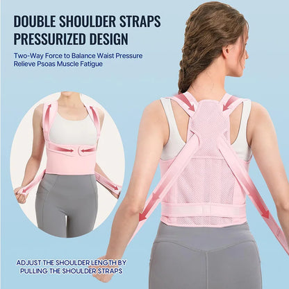 Adjustable Cross-Strap Back Support for Posture Awareness