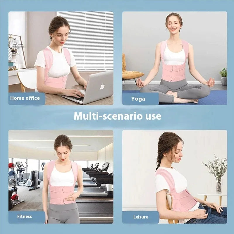 Adjustable Cross-Strap Back Support for Posture Awareness