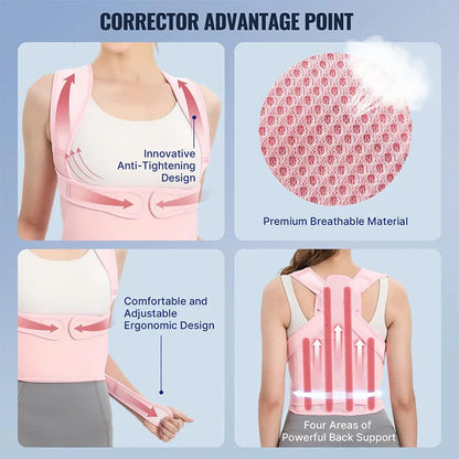 Adjustable Cross-Strap Back Support for Posture Awareness