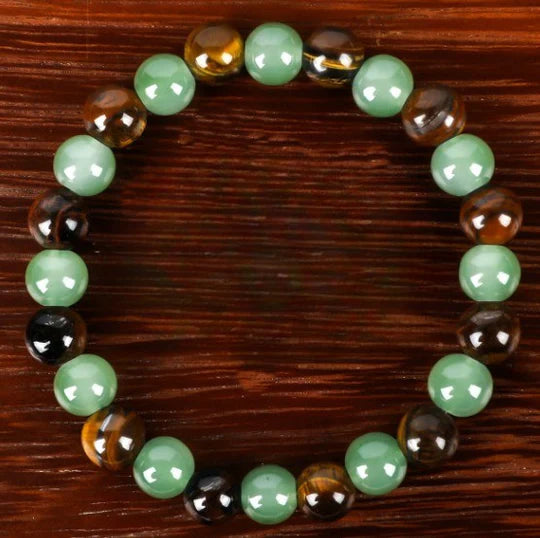 Lucky Tiger Eye & Obsidian Necklace & Bracelet Set