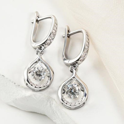 Dancing Teardrop Cubic Zirconia Earrings