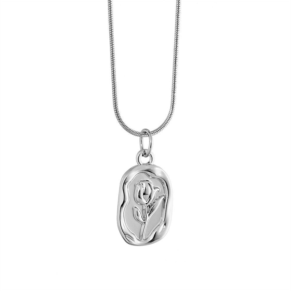 Vintage Floral Mirror Necklace