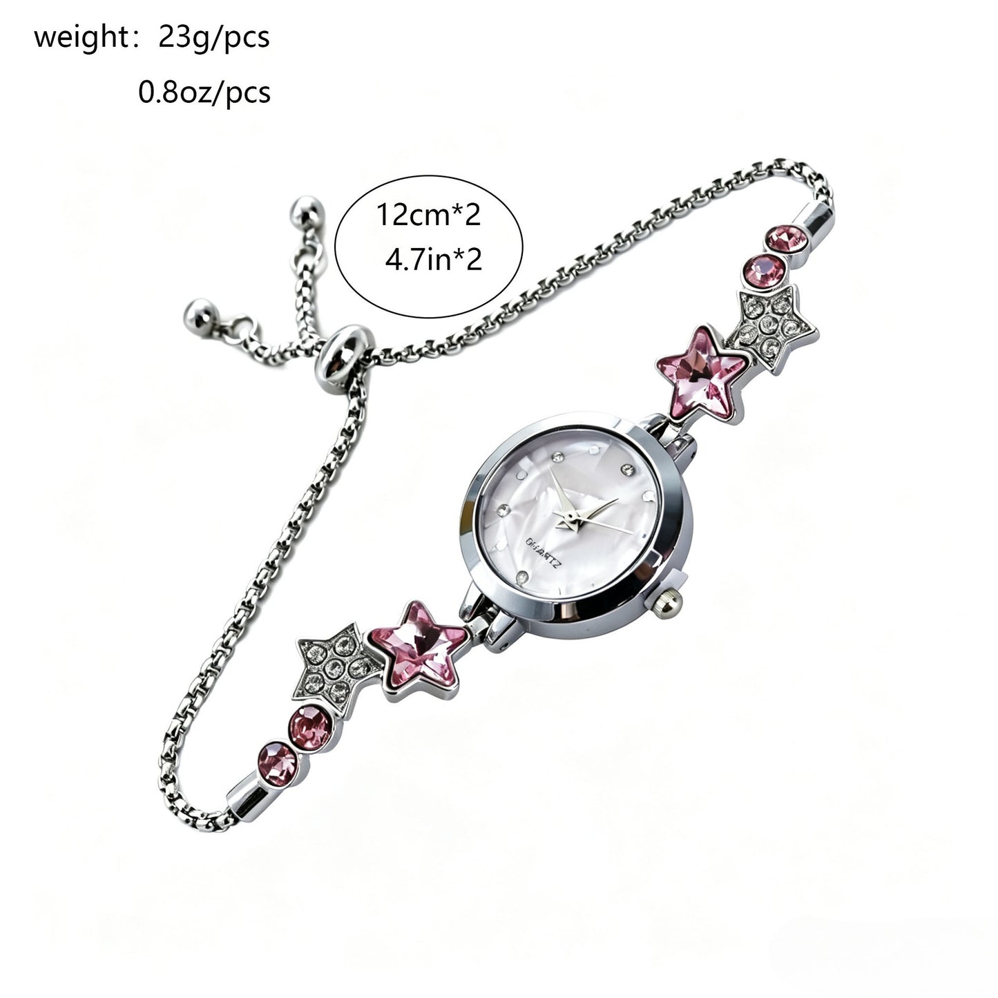 Fashion Heart Floral Diamond Inlaid Bracelet Watch
