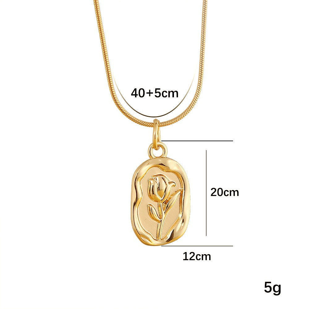 Vintage Floral Mirror Necklace