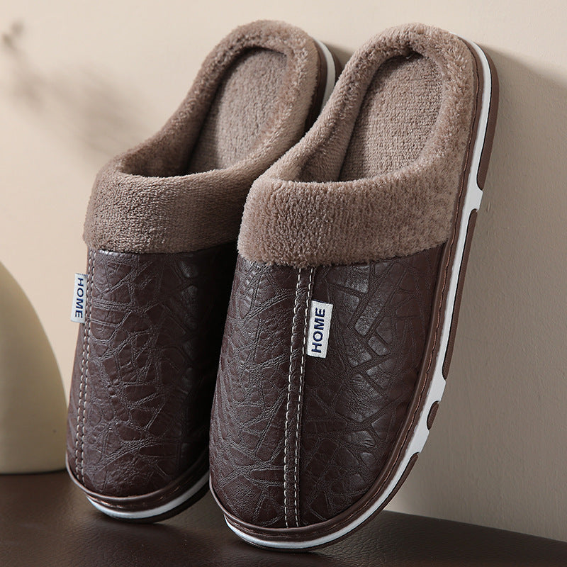 Plush-Lined Slip-On House Slippers