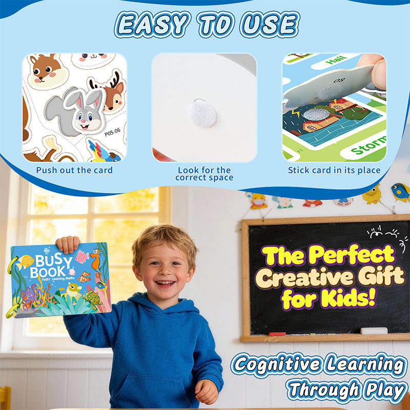 Reusable Preschool Busy Book for Early Learning and Quiet Play