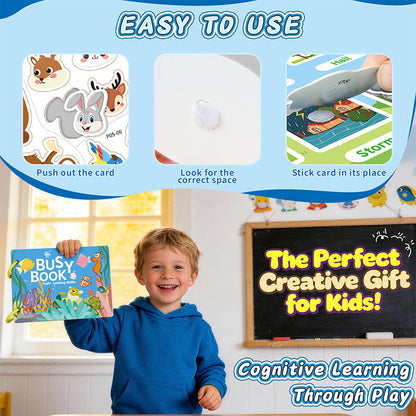 Reusable Preschool Busy Book for Early Learning and Quiet Play