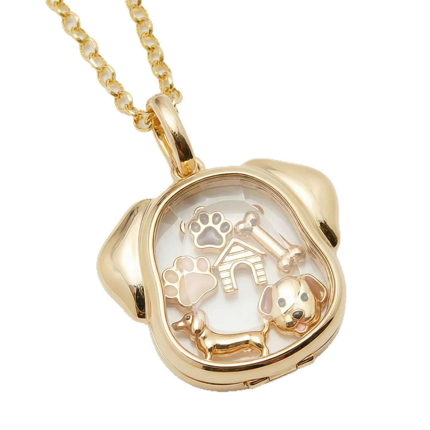 Puppy Locket Necklace Set