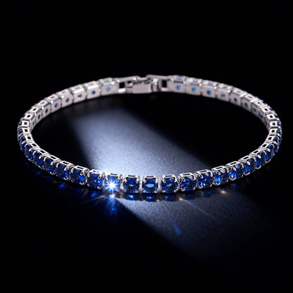 Four-Prong Round Moissanite Tennis Bracelet