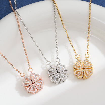 4-Leaf Clover 4 Hearts Necklace 2-Pack