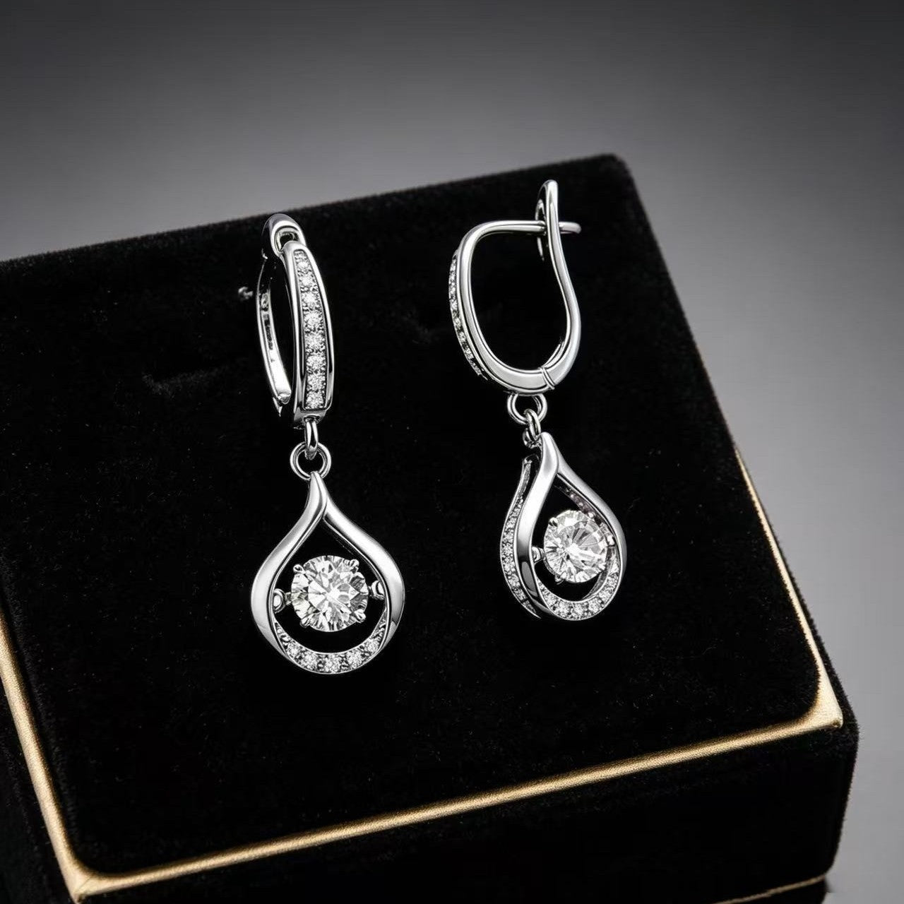 Dancing Teardrop Cubic Zirconia Earrings