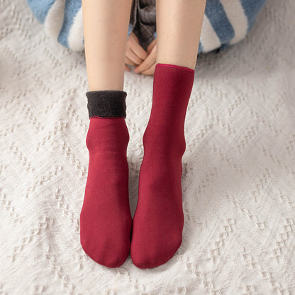 Plush-Lined Ankle Socks for Chilly Days, 5 Pairs