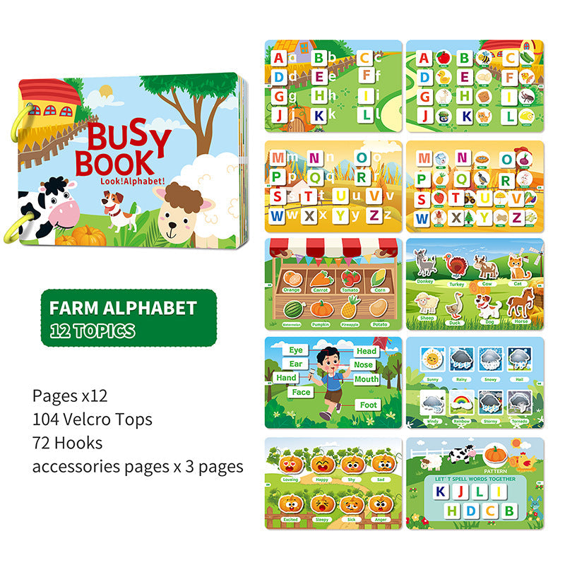 Reusable Preschool Busy Book for Early Learning and Quiet Play