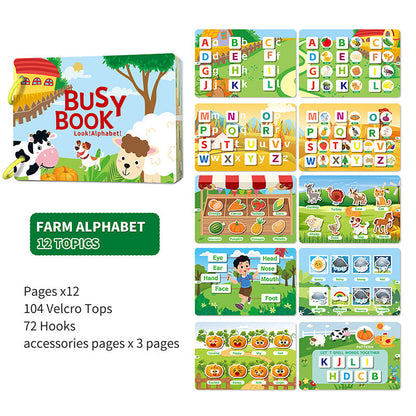 Reusable Preschool Busy Book for Early Learning and Quiet Play