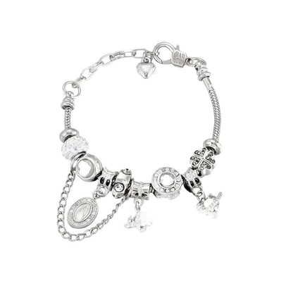 Virgin Mary Aurora Beaded Chain Bracelet
