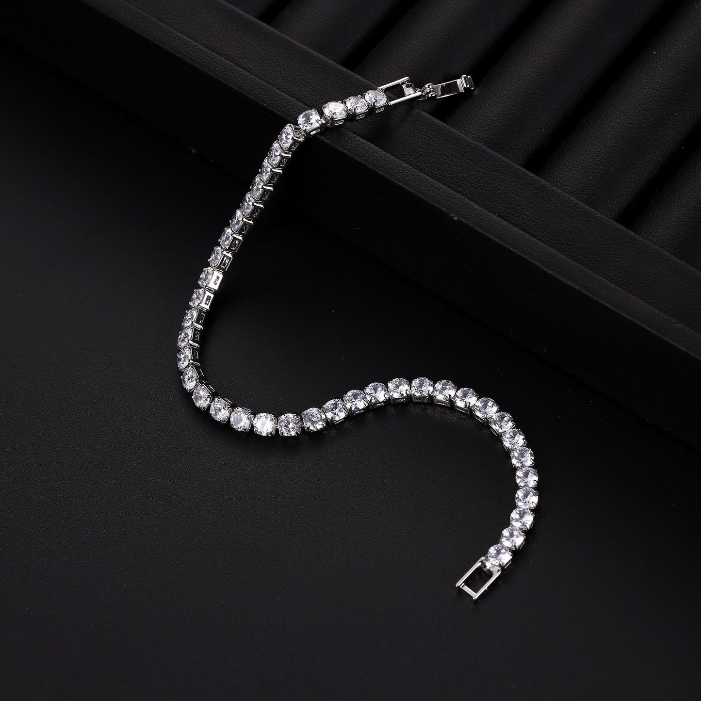 Four-Prong Round Moissanite Tennis Bracelet