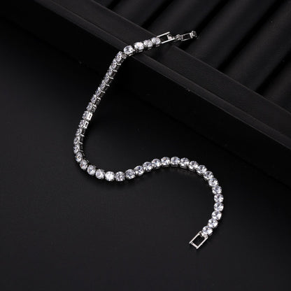 Four-Prong Round Moissanite Tennis Bracelet