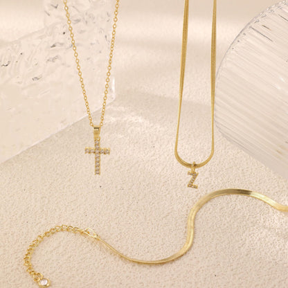Adjustable Multi-Layer A-Z Gold Dainty Necklace Minimalist Luxury Daily Accessory