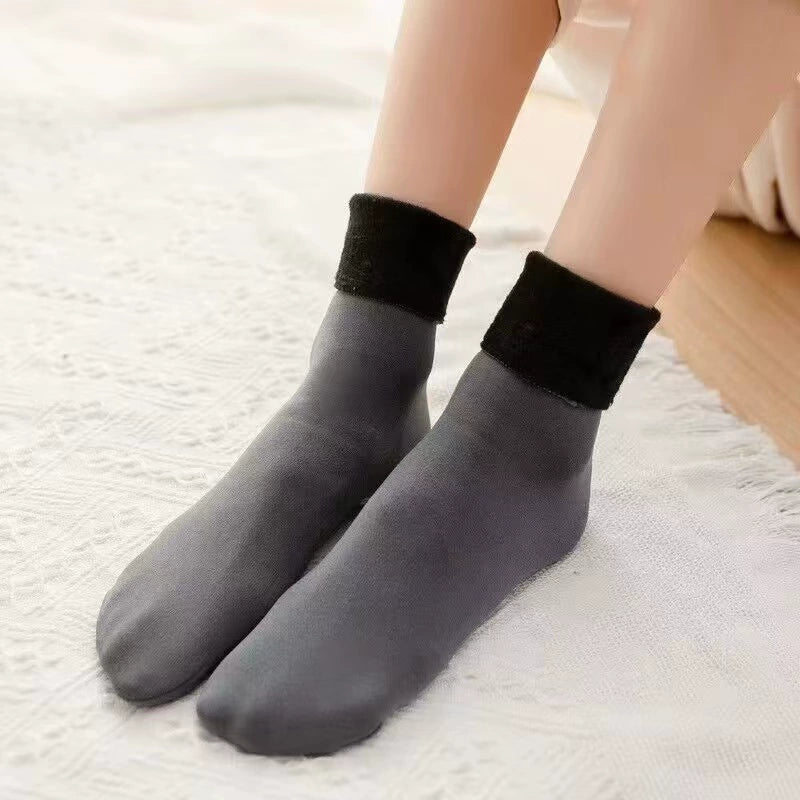 Plush-Lined Ankle Socks for Chilly Days, 5 Pairs