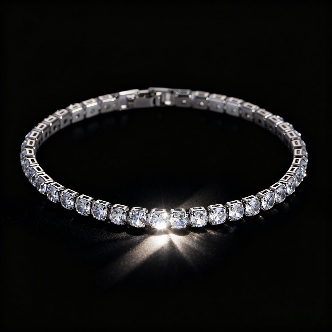Four-Prong Round Moissanite Tennis Bracelet