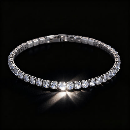 Four-Prong Round Moissanite Tennis Bracelet